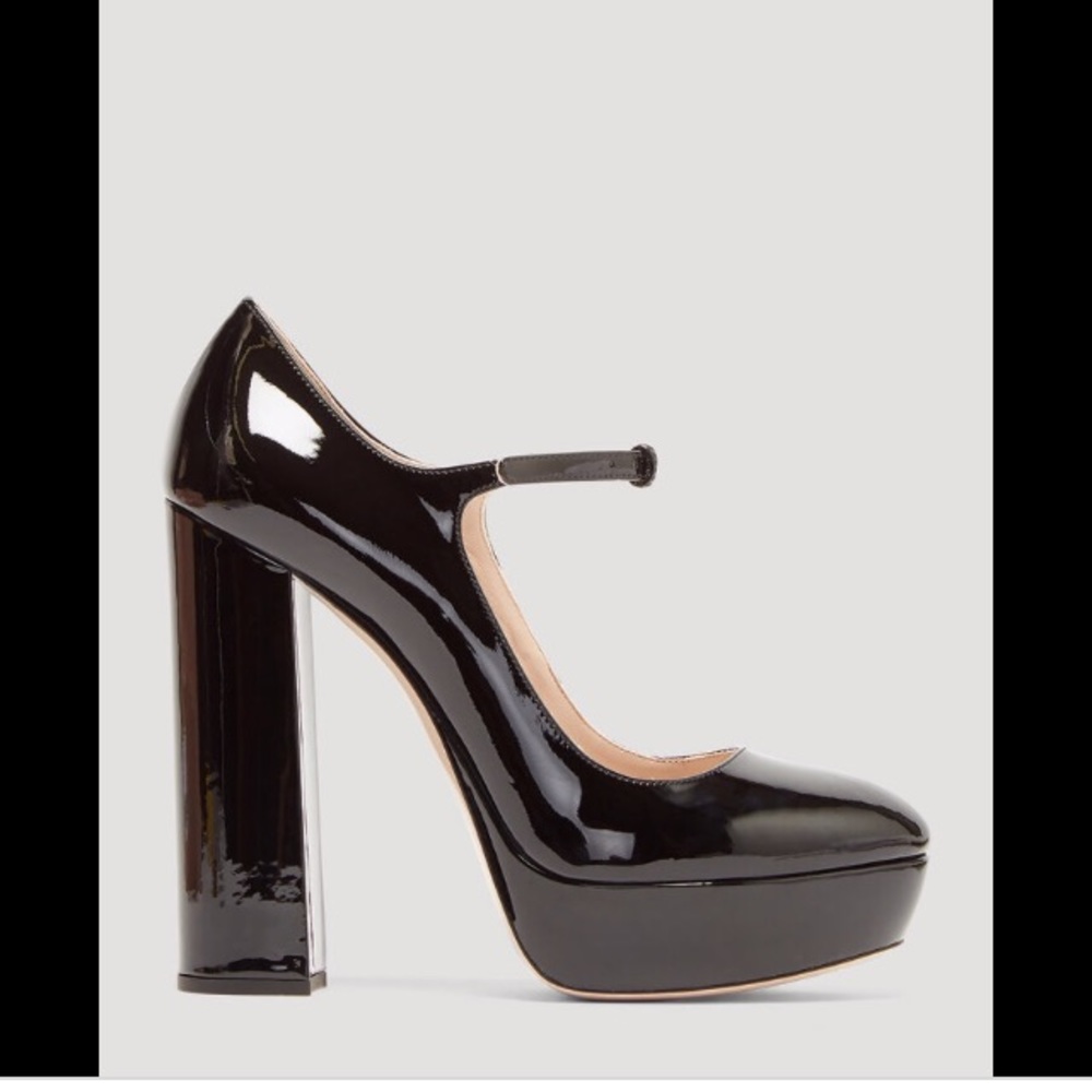 Miu Miu Black Patent Platform Mary Jane Pump -NWT